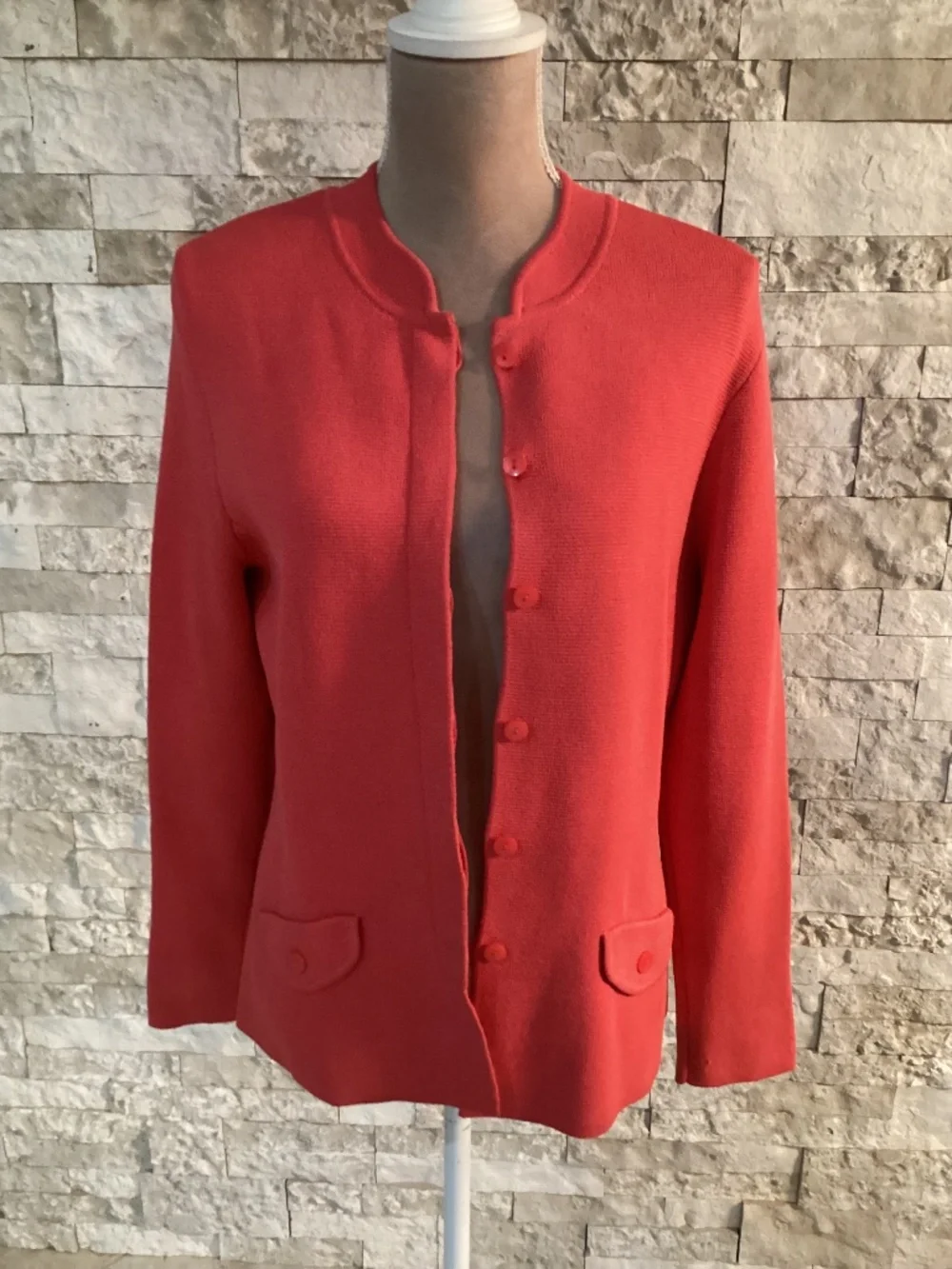 Talbots structured collarless knit sweater jacket (NWT)